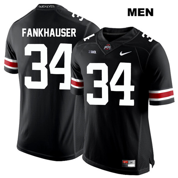 Ohio State Buckeyes Men's Owen Fankhauser #34 White Number Black Authentic Nike College NCAA Stitched Football Jersey OH19G48XM